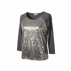 TWIK Grey and silver sequin embellished shirt Size Medium
